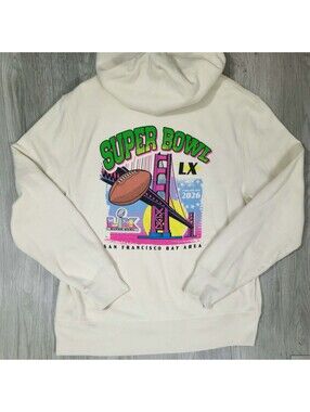 ‘47 Brand Super Bowl LX 2026 San Francisco Hoodie Men’s L NFL Cream #14
